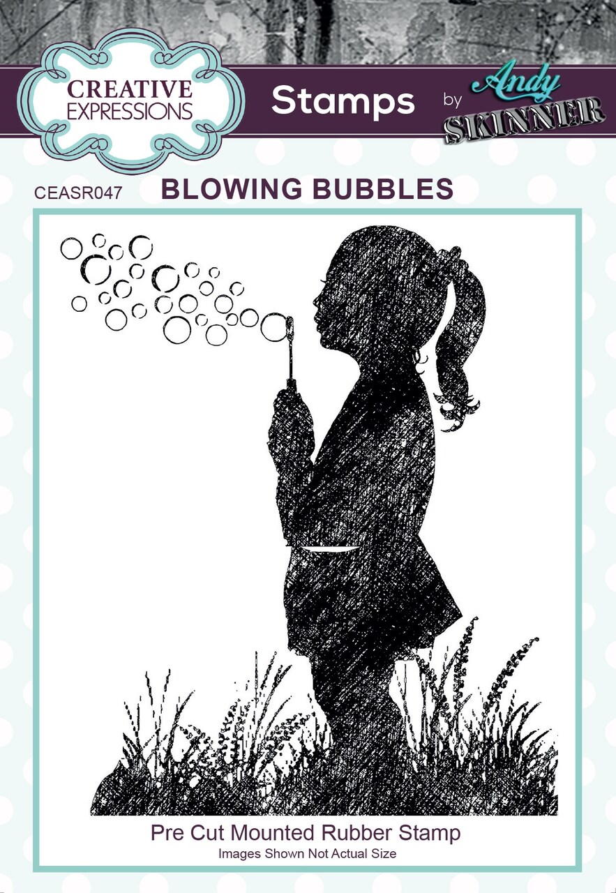 Creative Expressions 3.2"X4" Rubber Stamp By Andy Skinner-Blowing Bubbles